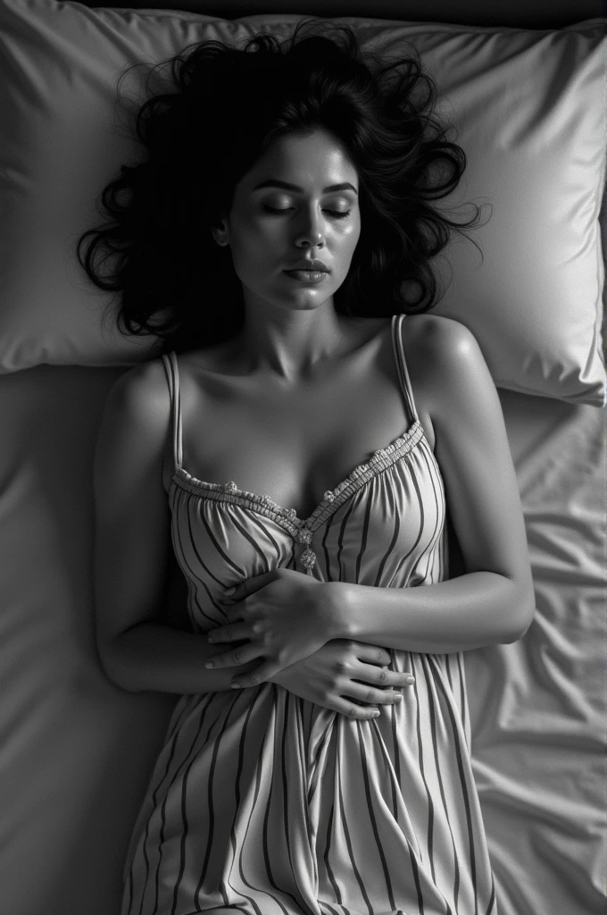 Top down view, ((No make up)),man taking photo of beautiful 30 year old woman while fuckimg her in bed, being fucked, she is moanimg in pleasure, hourglass figure, cleavage, in bed, hourglass figure, sultry, free hair, look at viewer, sexy body, intricate details, while having sex, taking selfie,naked, lingerie
