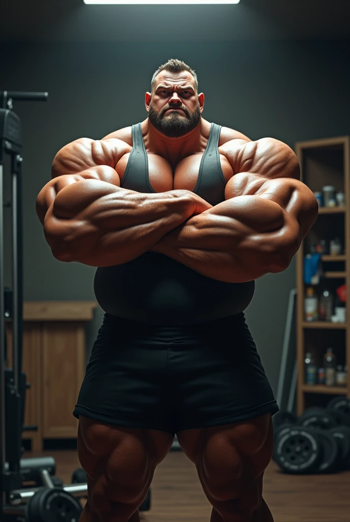 realistic, hyper realistic, detailed muscle, old man, long beards, thick mustache, good anatomy, masterpiece, art winner, gym, extremely huge muscular, massive muscular, full-body, well-muscled old man. ((extremely muscle size, super thick arms, huge pec, extremely wide pectoral , huge arms)). and add details to make it attractive and interesting. Add textures and details to make the image more realistic, Make sure the resulting image is high resolution, 8K quality." (best quality,4k,8k,highres,masterpiece:1.2),ultra-detailed,(realistic,photorealistic,photo-realistic:1.37),dramatic lighting,chiaroscuro,atmospheric,moody,cinematic