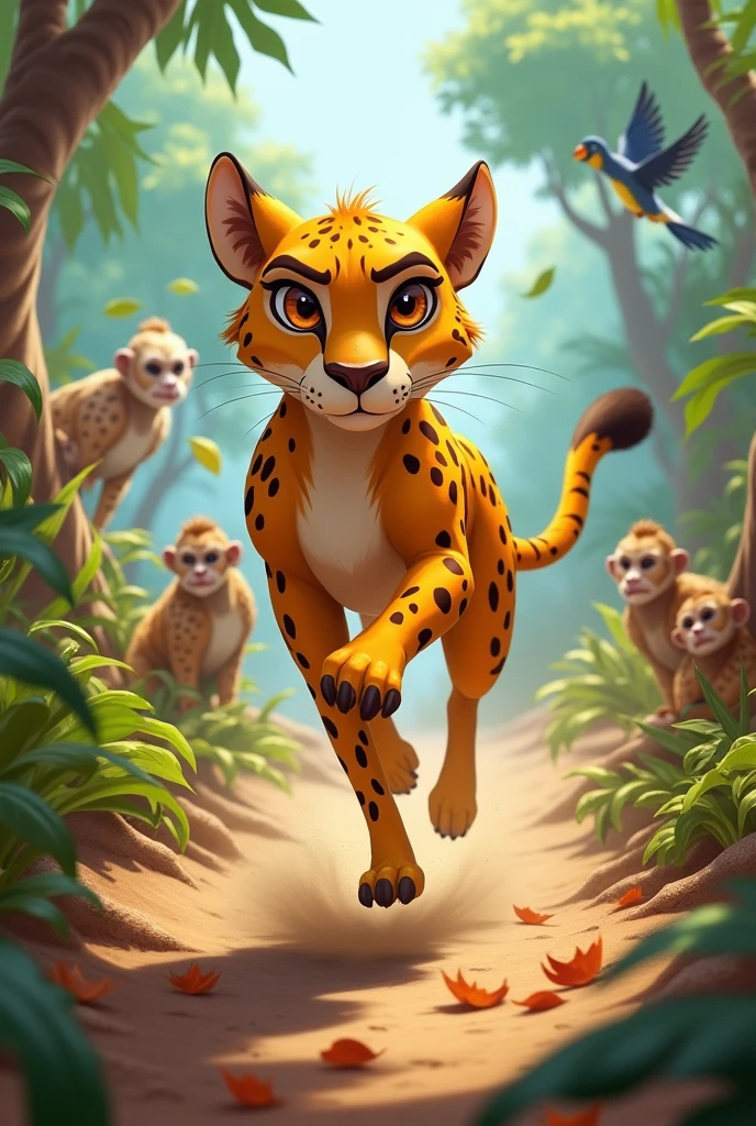 ((best quality)), ((masterpiece)), (detailed),(high-resolution:1.2), jungle background
Marsupilamie, long tail, hidden among the foliage, glimpses of yellow fur, long tail curled, resembling a question mark, peeks out from the greenery, (((only the tail is visible))).
