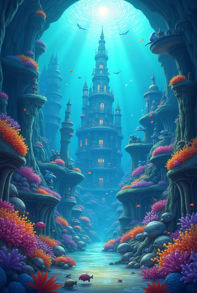 fantasy art [[undersea art 1.6]] (masterpiece:1.5), highly detailed, best quality, highres, [undersea] castle underwater(1.6 best details, fantasy art, Masterpiece, best quality) [[undersea scene]] sea dragon swimming underwatter (1.5, fantasy art, Masterpiece, best deatails best quality), an undersea setting background, fantasy sea, underwater light, [[natural sea life elements]], sun rays,  dynamic atmosphere, soft light, dynamic light, high details, best quality, 8k, [ultra detailed], masterpiece, best quality, (extremely detailed), dynamic angle
