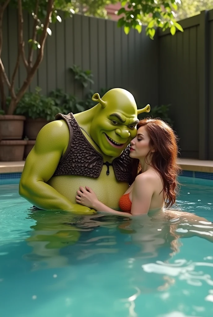 NSFW (nude) (Melissa Benoist medium breasts, strip of pubic hair) penis in mouth, oral fucking a muscular orc, fully body, on a deserted beach