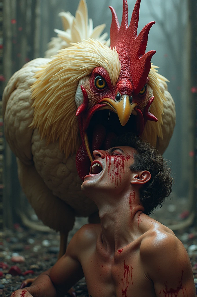 Chicken eating human