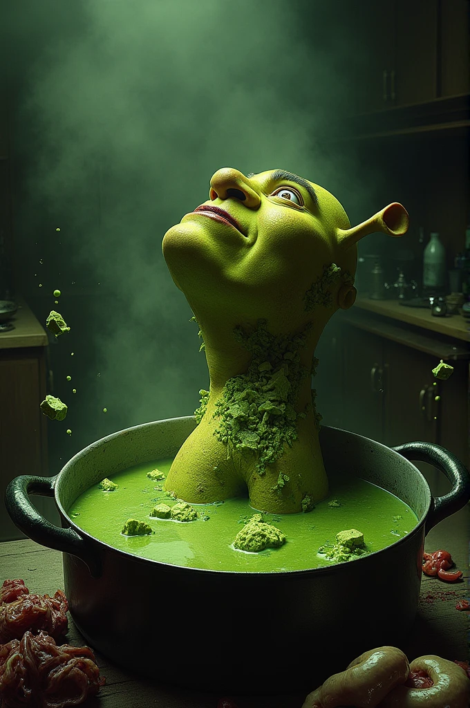 <lora:femaleorcv1:1> orc, female orc, fangs, green skin, , <lora:EnvyRoughOilXL01v11-prodigy-batch6:0.7> rough oil painting, anime style, Choppy Layers,, A highly detailed mother in her kitchen preparing meal, window sunny day, happy, smiling,
