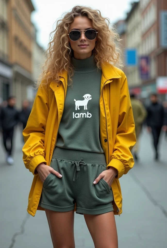A 18-year-old blonde woman, ((hiperrealismo))textured skin, goosebumps, perfect eyes. Blonde hair with light brown roots, Blonde hair, Hair with brown roots, extra long hair, really long hair. photo taken with iPhone, Porta 160 color. Cosplay as a cow, cow shirt and skirt