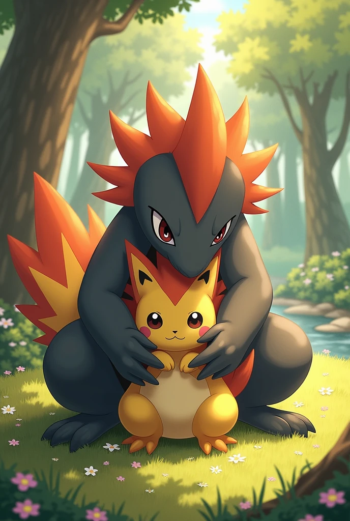 Pokemon　Zeraora　male　Shota　Yellow fur cat　Gay　nude　penis　semen　stickiness　at the park(On all fours)　Anal Sex　Being raped　Pleasure　Close your eyes and cry　Excessive sweating　Intense ejaculation　Clear ergonomics　Being creampied　Blushing　Close your eyes and look sad　Grimacing　Side view camera
