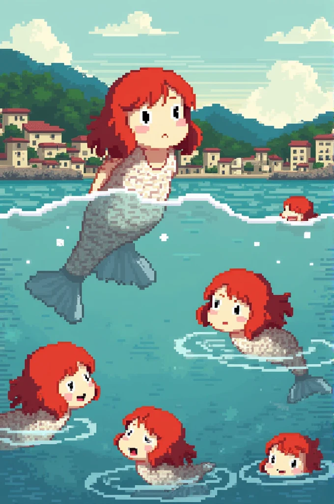 Pixelated images of ponyo