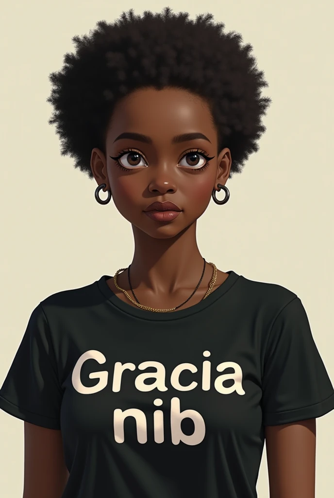 Mulher negra, gorda com cabelos loiros nariz bem finos, blusa amarela