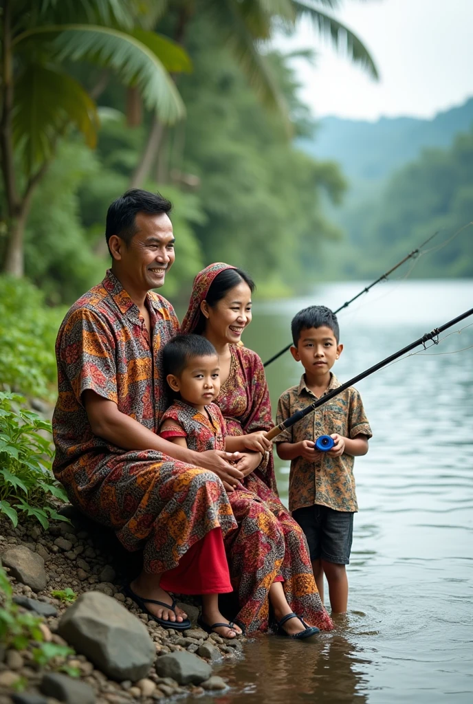 araffe clan playing with water guns in the river, happy clan, traditional art, photography, family playing, Portrait, an indonesian clan portrait, clan photography, clan, clan portrait, advertising picturesของเล่น, playing with water, lifestyle, Miss 8K, Sunset at sunset, clan friendly, lively setting, By Daniel Schultz, It&#39;s coming on strong. ，, summer evening, advertising pictures