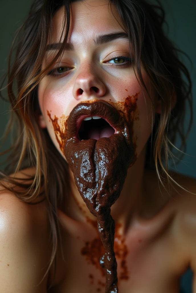 bearded woman, armpit hair, hirsute body, sticks out tongue in bathtub