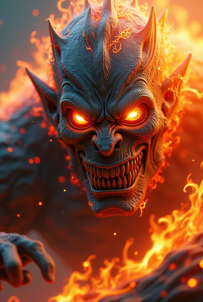 Satan blood face fire satanism