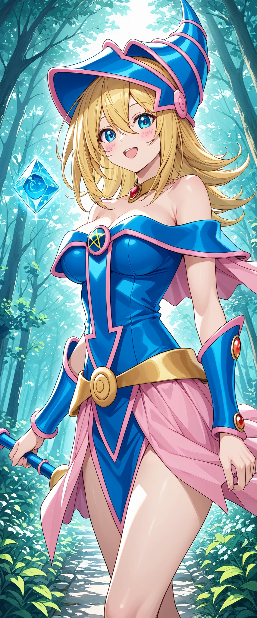 dark magician girl nsfw, Glass cover,   upper body  , side shot, Alternative Color,   Masterpiece,   detailed illustration  , natural,   Pixiv of the highest quality   , exquisite, {{{Cute 1dark magician girl}}},    super beauty that merges with the machine   ,   Elaborate shabby chic pattern  , Beautiful and Bright Woman,    half of my body is made of machine   ,   Transparent crystal body  ,    the inner machine is transparent   ,   film lighting, dynamic angle,   dynamic pose  ,    blue-eyed dragon from Yugioh Forest   ,  depth of field.   Magic Macaw on the bottom   .    wizards of hearts showing your VOLUPTUOUS body, big ,   beautiful, sensual,   BLUSHING from head to toe  ,    WALKING AROUND THE CASTLE   ,    SMILING PLAYING WITH SEXY MAGIC   ,    BLOND HAIR INTERACTING WITH MAGIC   
