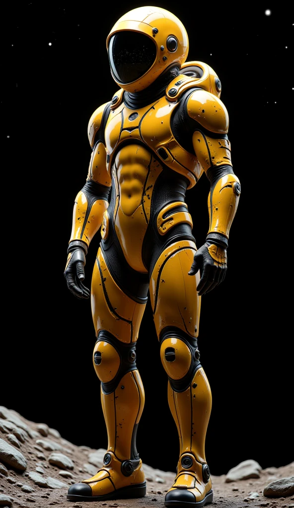 Create a mango-striped space-style combat soldier 