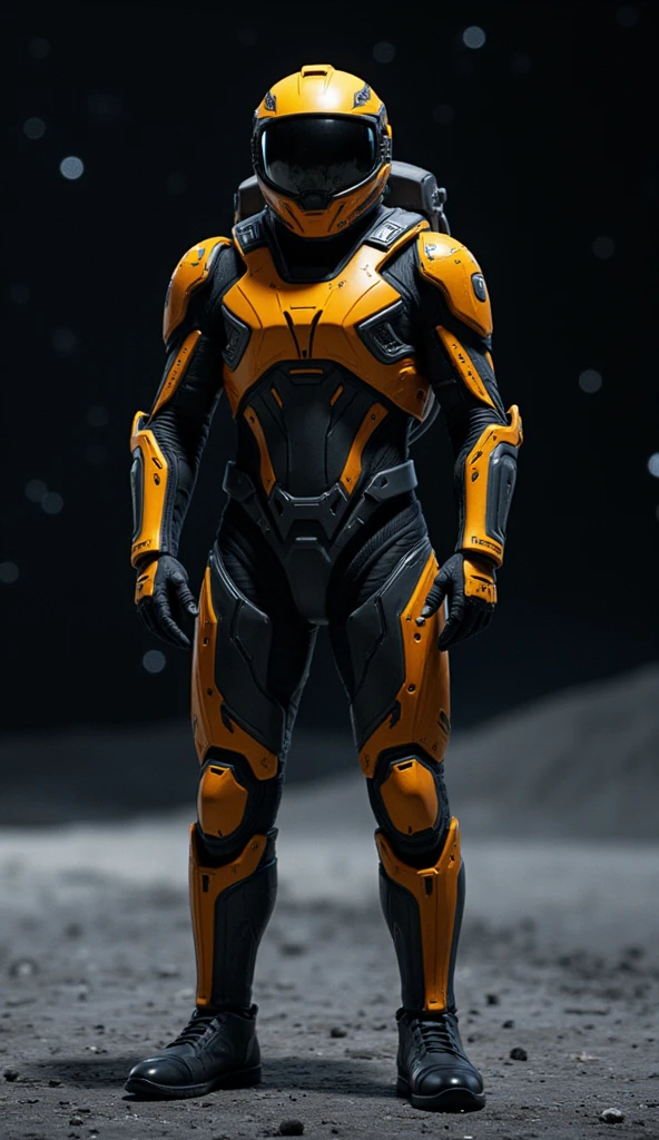 Create a mango-striped space-style combat soldier 