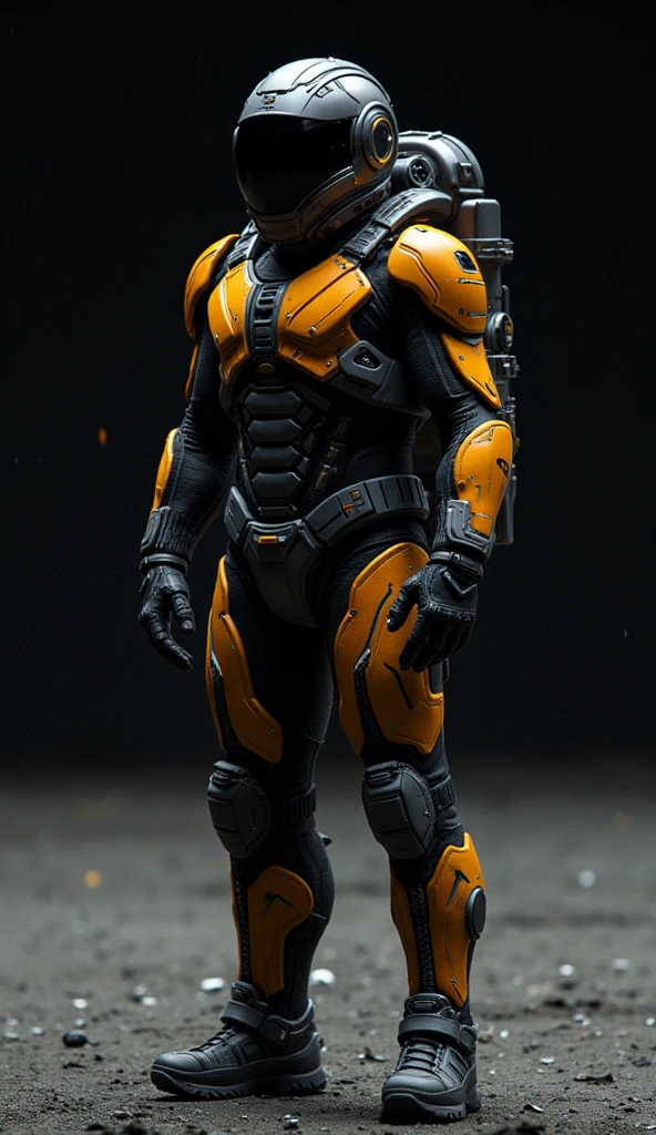 Create a mango-striped space-style combat soldier 