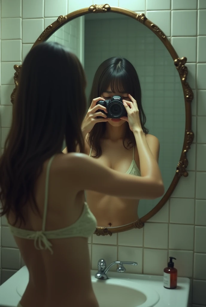 Highest quality,masterpiece,Photo shop,Being photographed completely naked,Black Hair,Nipples,pubic hair,Have fun