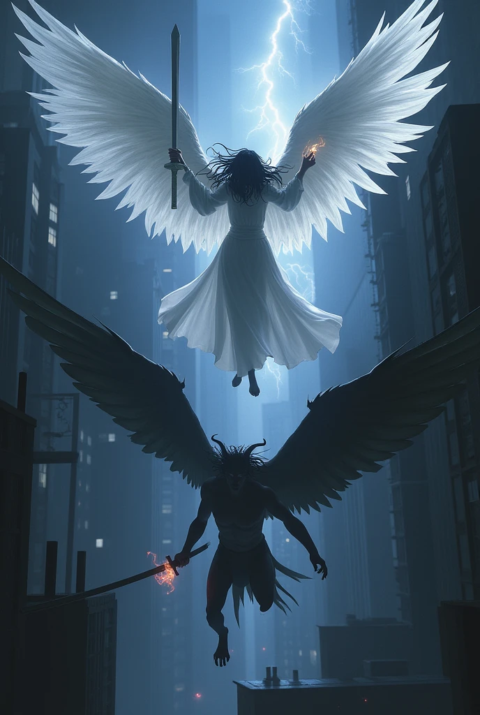 Masterpiece, high quality, Man without face or physical features, Angel wings, a giant eye flying in the head, morbid appearance, not mouth, no eyes on face, floating eyes, biblical angel, imposing aura, NOT clothes, nor gender traits