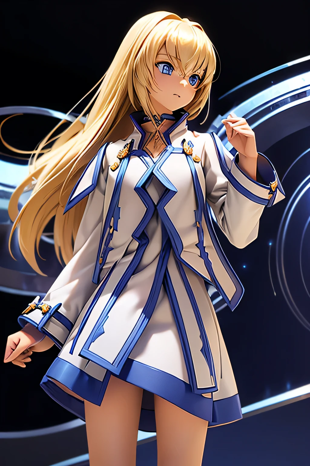  Perfect Anatomy　 top quality, highest resolution,(((Clothes with metallic luster　 blue eyes　 girl)))　TALES OF SYMPHONIA　Collet Brunel