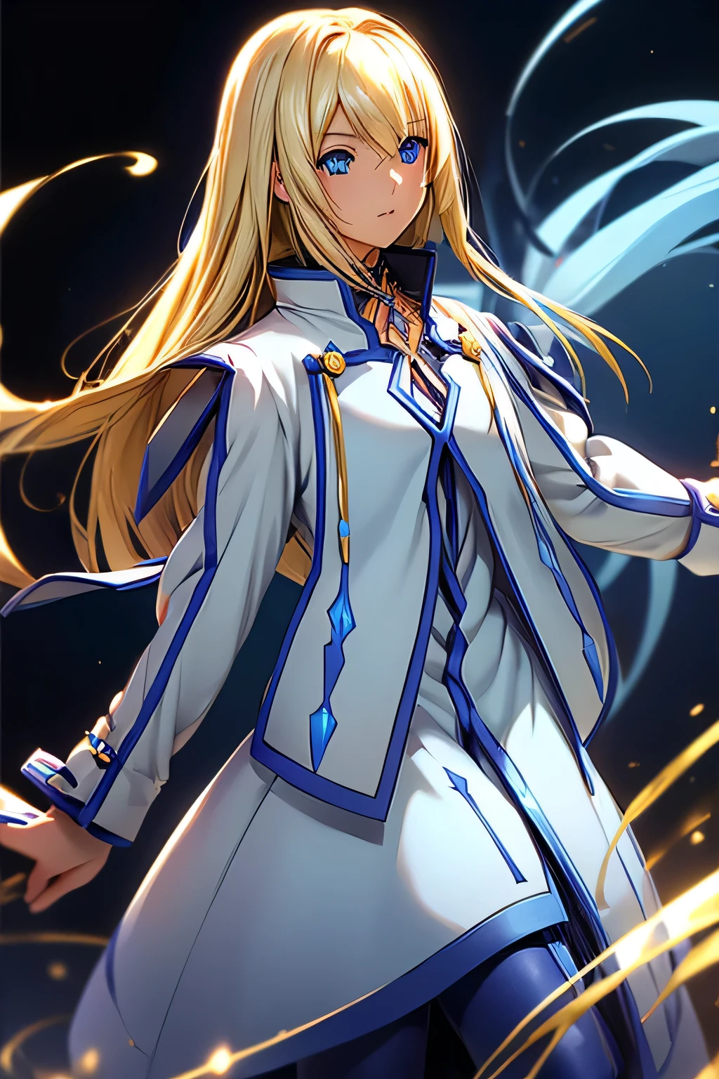  Perfect Anatomy　 top quality, highest resolution,(((Clothes with metallic luster　Shiny blond hair　 blue eyes　 girl)))　TALES OF SYMPHONIA　Collet Brunel