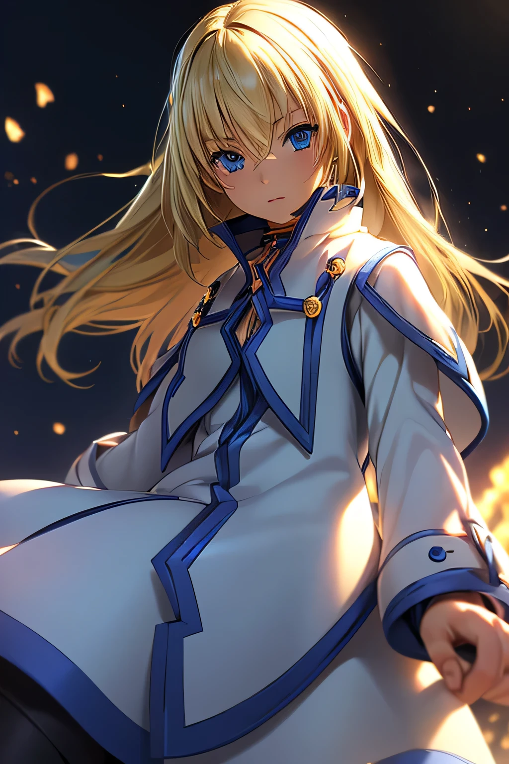  Perfect Anatomy　 top quality, highest resolution,(((Clothes with metallic luster　Shiny blond hair　 blue eyes　 girl)))　TALES OF SYMPHONIA　Collet Brunel