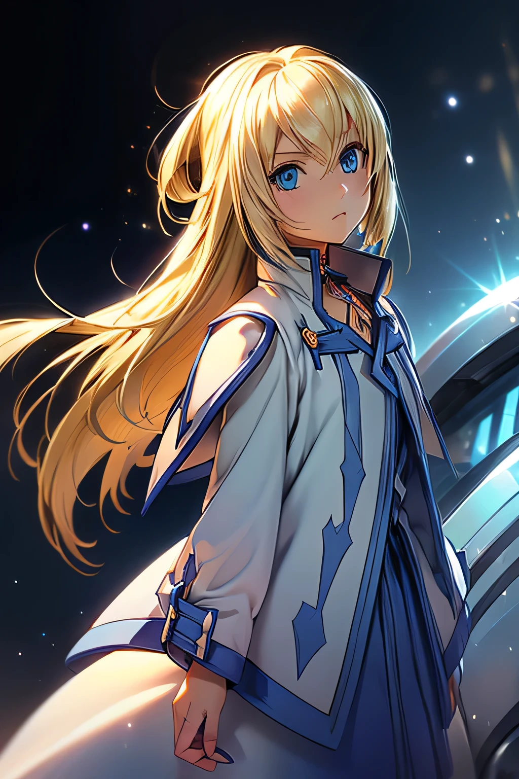  Perfect Anatomy　 top quality, highest resolution,(((Clothes with metallic luster　Shiny blond hair　 blue eyes　 girl)))　TALES OF SYMPHONIA　Collet Brunel