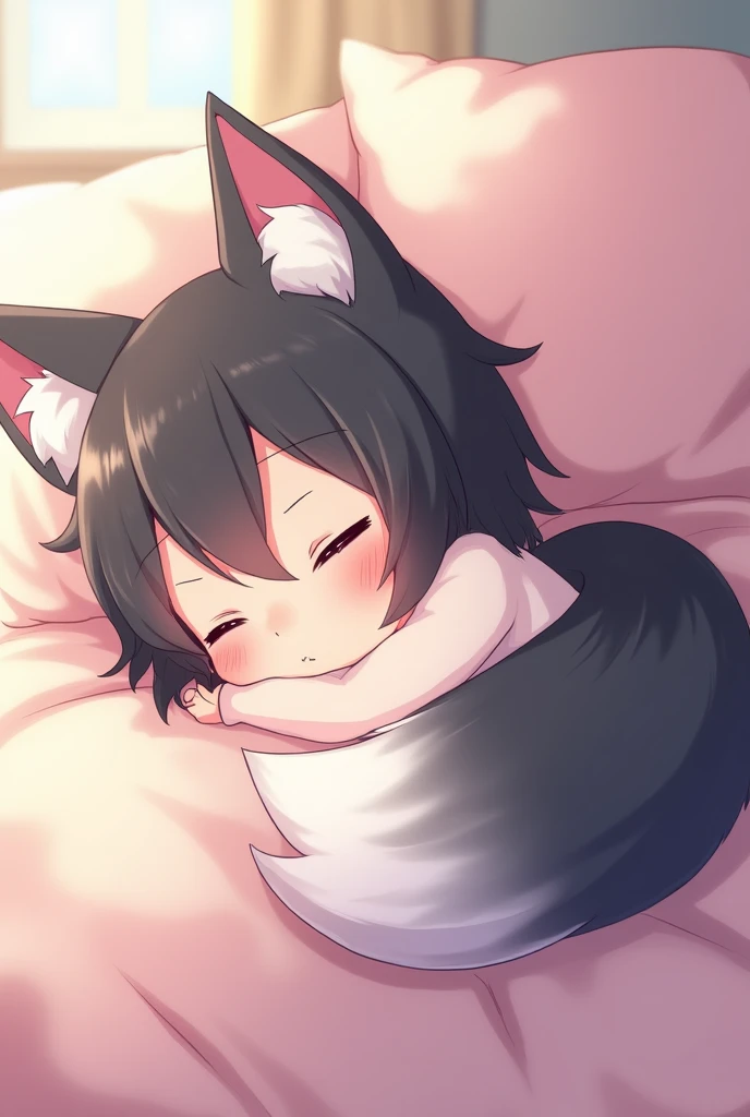 Cat_girl, Hide one eye with bangs、Sleep on your back, Deep eye contact, shy smile, From above,(Browsing Caution:0.55), ((chestが平らな, Flat Stomach, Baby Face)), (Vibrant colors), chest, Masturbation, shy