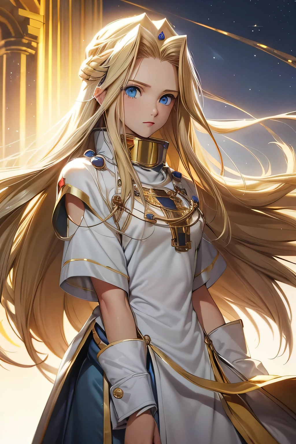 ￥ Perfect Anatomy　 top quality, highest resolution,(((Clothes with metallic luster　Shiny blond hair　 blue eyes)))　 Tales of Phantasia　mint　Ancient City