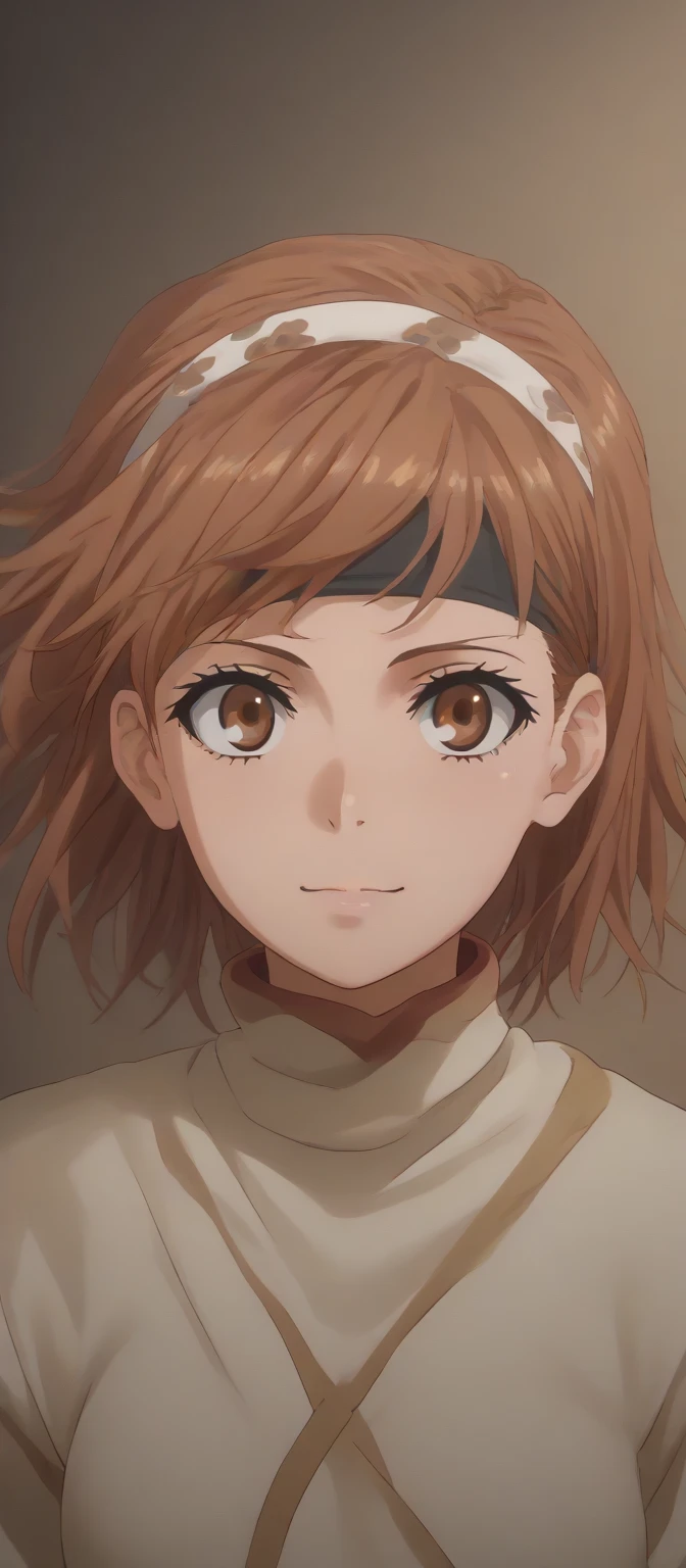 (((1girl )))((brown hair brown eyes))  ((very happy excited )) (((((masterpiece))))), super detail, high details, high quality, best quality, highres, 1080P, 8k, 16k very accurate clothing score_9, score_8_up, score_7_up, ((cowl)) (((headband on forehead))) detailed clothing beautiful girl 
((((Mikoto Misaka))))