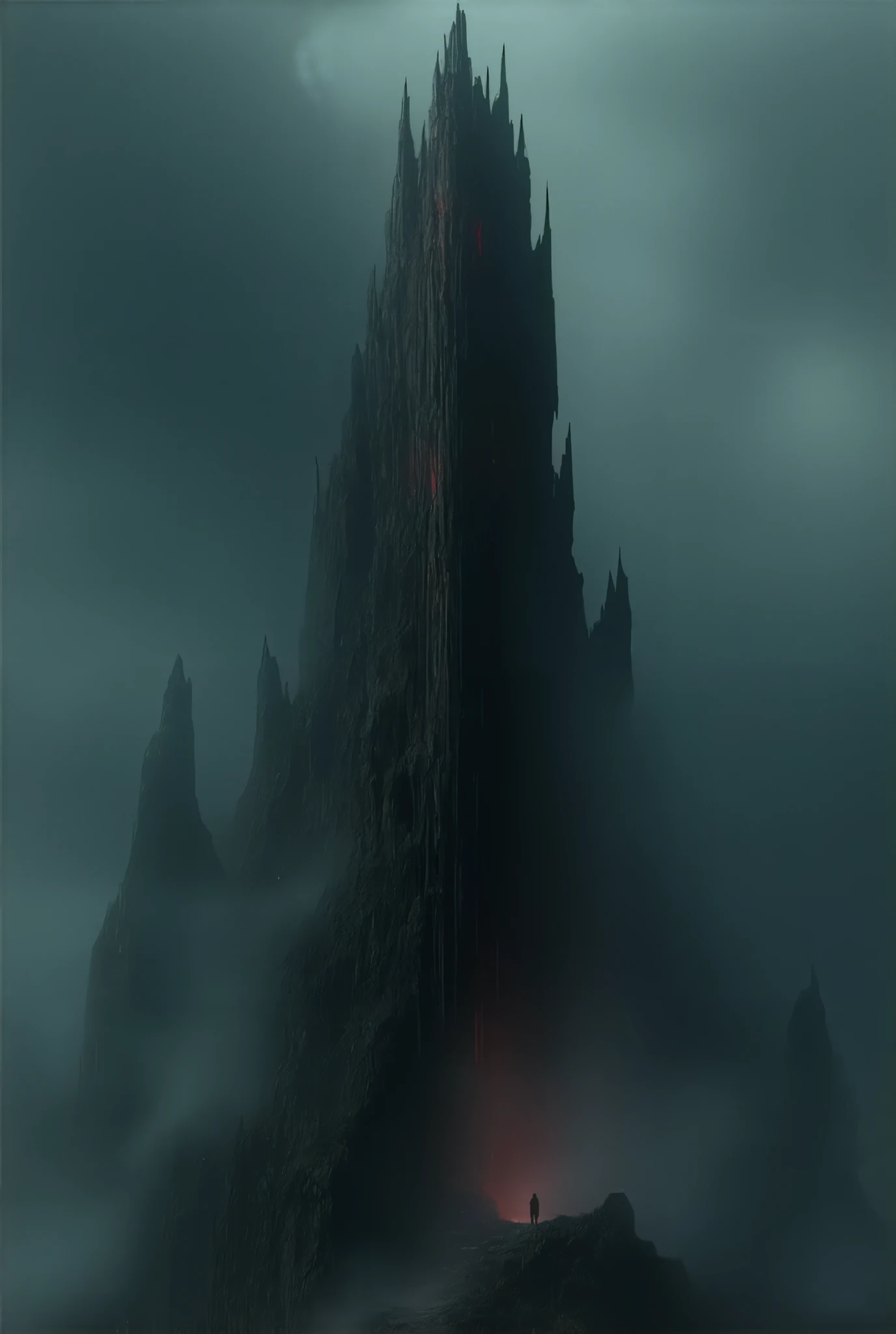 Demonic tower, {style of Benedick Bana|style of Christopher Balaskas|style of Noah Bradley}, burning the ground, senses of dread, (fantasy theme, epic vibe), set in medieval, (masterpiece,  High Quality ,  high definition ,  Golden Ratio ,  movie lighting, 8k),  Tower of Darkness, ((Depict Stephen King's worldview with abstract paintings)),