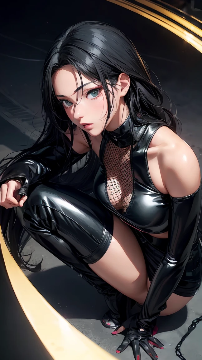 smiling Face ,nsfw, BDSM ,slave ,Black Bondage,((Best Quality, 8k, Masterpiece:1.3)),(Layer Cut, Big:1.2),Beautiful young girl with Perfect Figure: 1.4、Crisp Focus: 1.2, Slender Abs:1.2、Wet Body:1.5、Highly Detailed Face and Skin Texture, Detailed Eyes ,Double Eyelids ,ponytail ,hair clip ,choker , looking back , pantyhose , sombre background , ass ,looking back, no cloalth, long tits --auto --s2