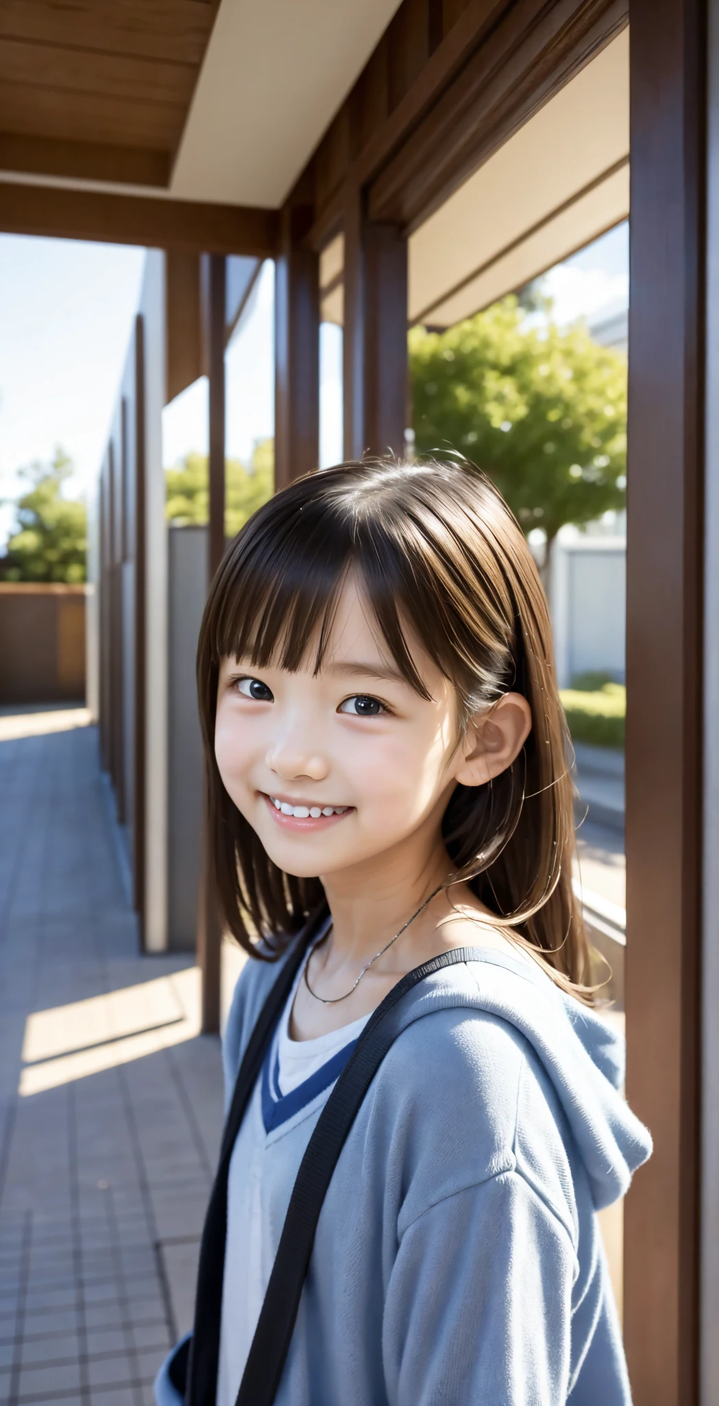  s,Line up quietly before entering the classroom, **************************, girl,cute, Masterpiece, Details,smile