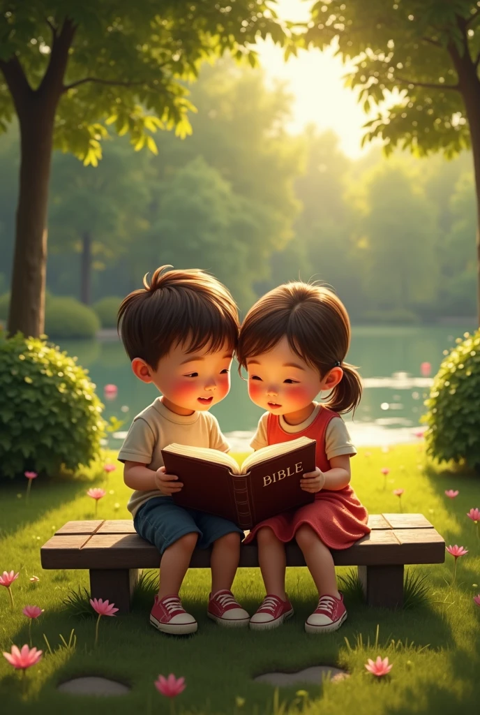 One girl reading book with flowers background and one hoye looking here for
and play cricket and boy looking her smiley and still