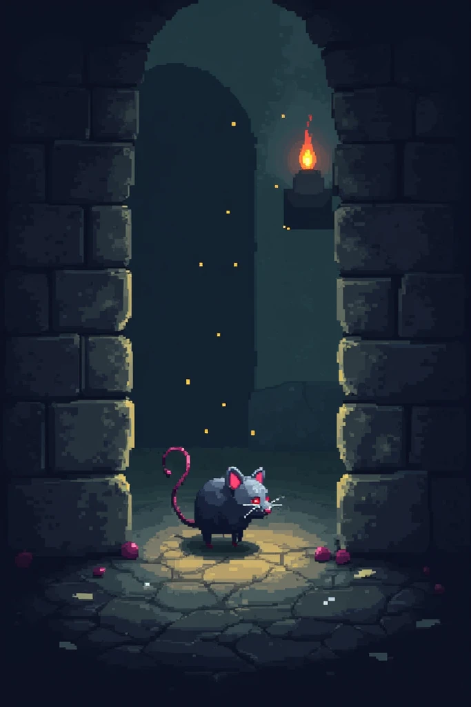 Dot,game,Dungeon,gray rat, pixel art