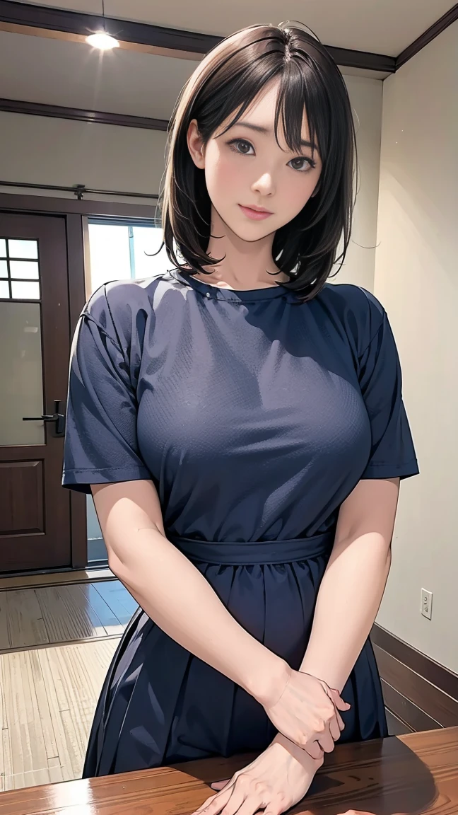((8K,RAW photos,top Quority,tmasterpiece),HD RAW color photo professional close-up Photograph,(realisticlying,realisticlying:1.37),(HighestQuali),(Best shadow),(Most Best Illustration),((,Raised sexy,超高分辨率,HD CG unified 8K wallpapers,physically-based renderingt,cinmatic lighting),(aegyo sal:1),18 years old girls,(Light blue short sleeves,Tight skirt,Short socks:1.4),high school classroom, Shy eyes,Shy,Light on the face,Eyebrows raised,shiny skins,(((brunette color hair,short detailed hair:1.2))),(thick thight),ulzang-6500-v1.1:0.2,is shy,(flash lights:1.2),NSFW,(puffynipple),((tempting pose:1.2,big breasts enchanting:1.2)),(erect through,Face the camera),((White bathroom:1.2)),((Good anatomy:1.2)),((The background is blurred out: 1.1)),(high-angle shot:1.2),The clothes do not have a logo,(white skinned),No moles
