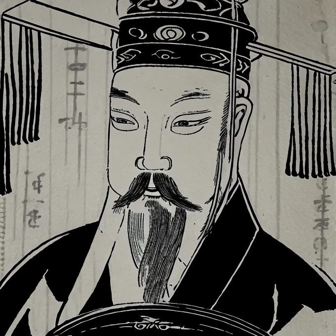 crown、An ancient Chinese man wearing a degree hat