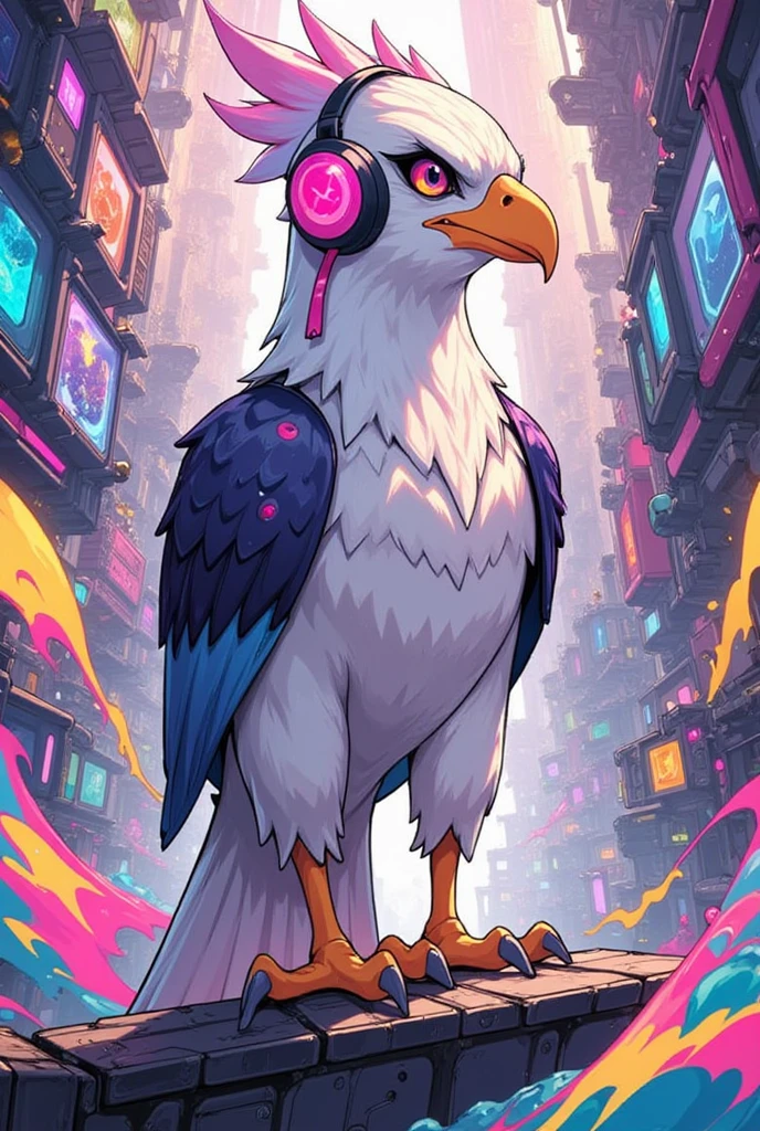 ( Nwink Punk:1.2) (Steele :0.8) DJ Eagle ,  earphone, doll, Light Wave, Sunset, Complex,  Height Detailed   