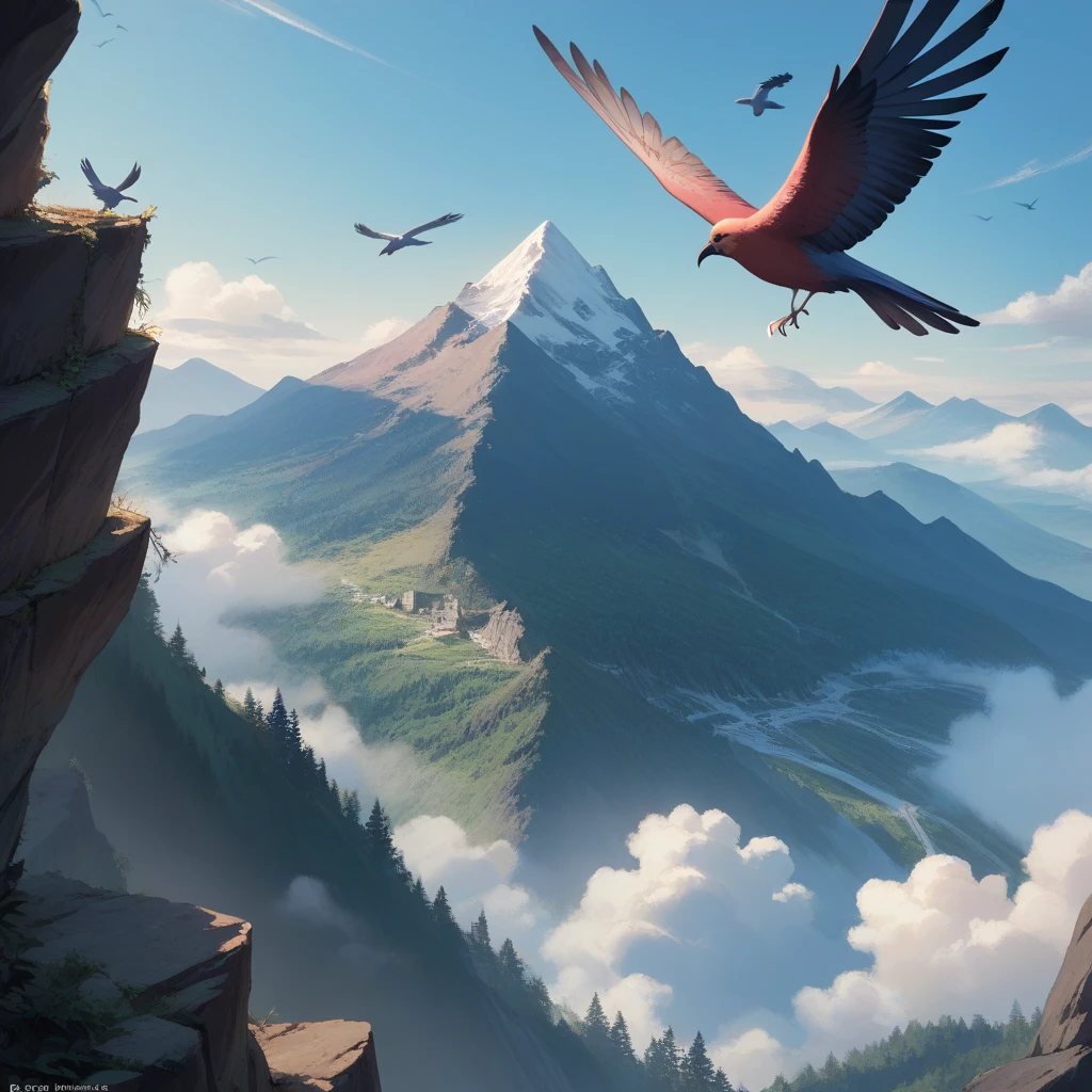 Condor,  bird , Lonely, Flying over the mountain range