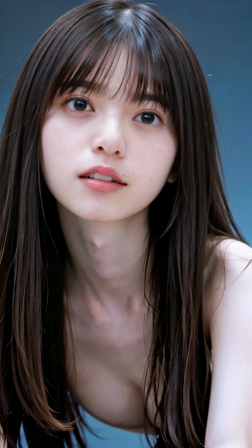 japanese girl,30 old,(bangs,long hair ),highly detailed eyes, (white skin:1.1,heavy makeup), highest quality, Super detailed,pov,Arm Support and From Below 