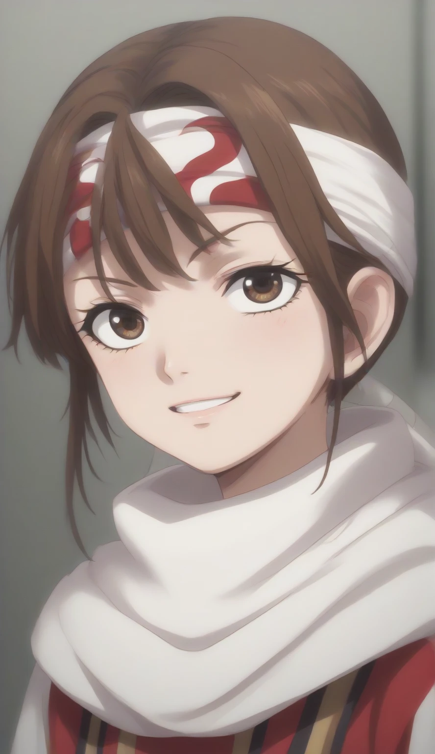 1girl brown hair brown eyes very happy excited masterpiece, super detail, high details, high quality, best quality, highres, 1080P, 8k, 16k very accurate clothing score_9, score_8_up, score_7_up, cowl headband on forehead detailed clothing beautiful girl Mikoto Misaka