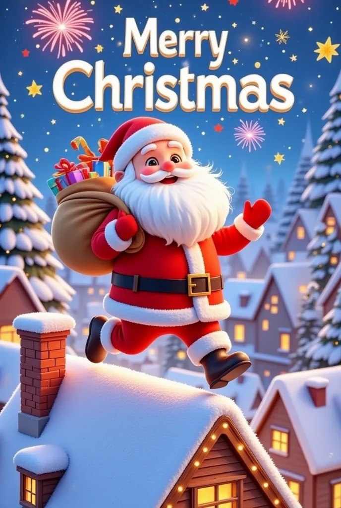 a happy santa claus in a candy cane, cute snowmen, colorful scarves, exaggerated expressions and poses, festive christmas atmosphere, snowy winter landscape, 8k, highly detailed, cinematic lighting, vibrant colors, warm color palette, photorealistic, digital art, christmas poster