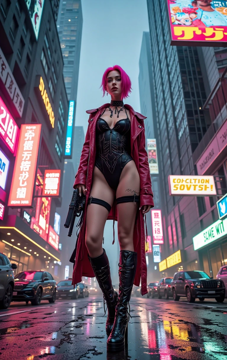 ((ultra detailed, masterpiece, absurdres)), CyberSongbird, 1girl, mechanical parts, asymmetrical hair, purple hair, brown eyes, overlooking the city from a rooftop bar at night, chic outfit, sitting
<lora:CyberSongbird:0.9> <lora:detailed_eye_V2:0.8> <lora:hairdetailer:0.6> <GoodHands-beta2:0.5>