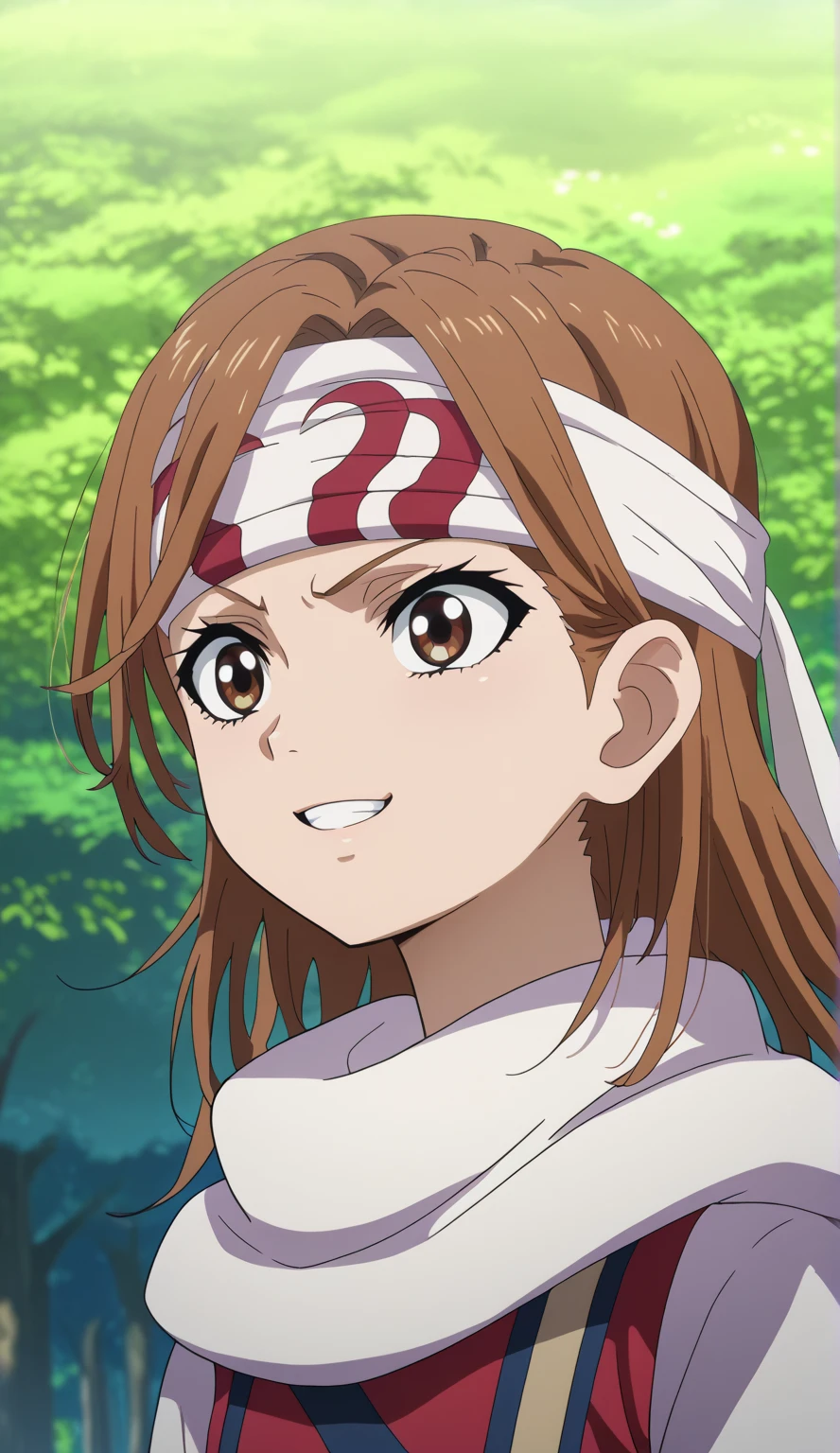 1girl brown hair brown eyes very happy excited masterpiece, super detail, high details, high quality, best quality, highres, 1080P, 8k, 16k very accurate clothing score_9, score_8_up, score_7_up, cowl headband on forehead detailed clothing beautiful girl (Mikoto Misaka)