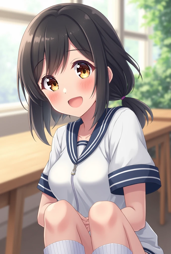 masterpiece,best quality,ultra detail, girl,petite,sailow uniform,school garden,hayate <lora:nanoha-movie-2nd-yagami-hayate:0.7>, <lora:yudedako_v200:0.8>open mouth,shy
