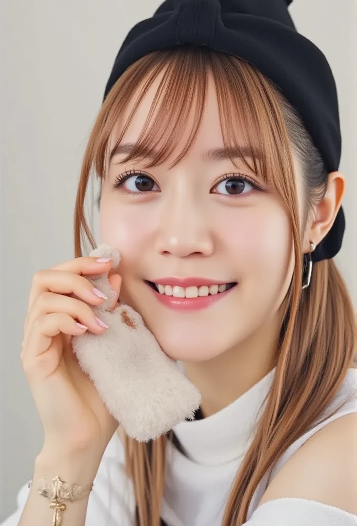  professional fashion model,  model photo shoot ,  Dynamic Perspectives , Attractive and unexpected angles ,  professional camera work,  top quality,  extremely detailed outdoors,  realistic skin texture, ,  high resolution,  accurate,  anatomically accurate, masterpiece,  Awards,  colorful hair,  open mouth , smile,   blurry background  ,  drop shadow,  caustics,  cinematic lighting effects ,  ray tracing,  8k octane ,  cinematography 