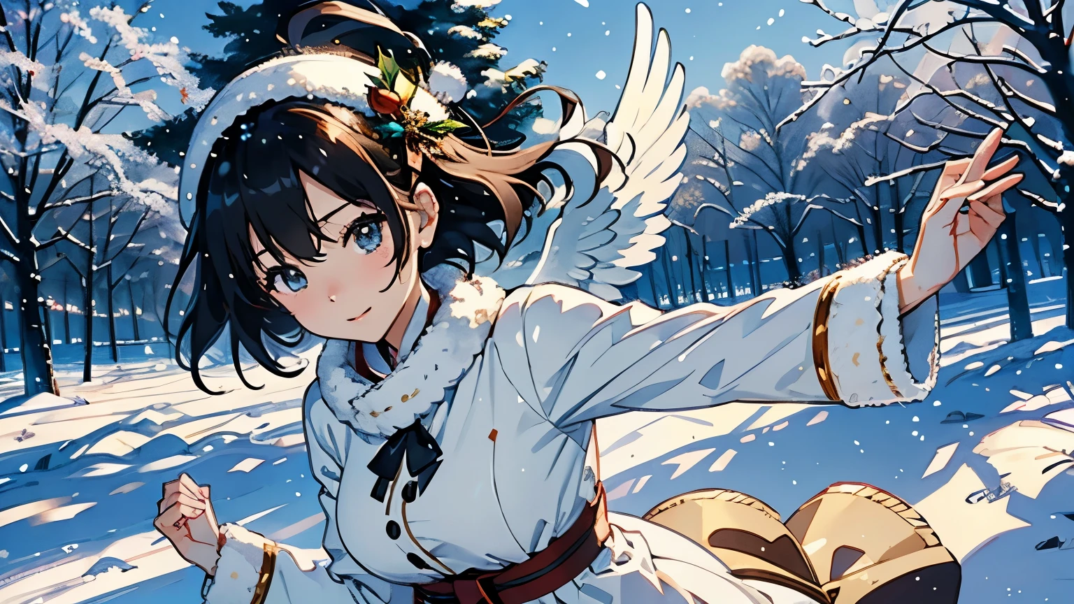  Christmas、Holy Night、( Match Selling Girl )、Match Light 、 Shinshin Falling Snow 、( Angel Flying Down)、wallpaper、 High Quality 、 high image quality、