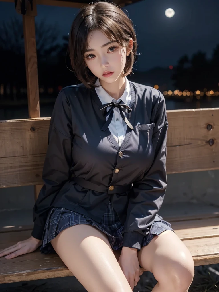 (((Accentuate your sexy bust:1.75)))、(((Sexy Knee High:1.35)))、((((Emphasizes sexy crotch:1.35)))、((((Spread your legs wide、Touching the thigh、Show your crotch、thin pubic hair sticks out、large pointy breasts))))、((Boyfriend and girlfriend having sex in cowgirl position:1.5))、((Sexual pose:1.5))、((Spread legs POV:1.5))、、Browsing Caution、(Humans are biologically correct、reference) 、 Lose extra limbs Slim limbs Extra digits Mutated hands and fingers fusion Fingers slim Bad hands Long ugly Body anatomy Bad deformation Bad deformation No extra breasts、Not Futanari、One person, (short-sleeved JK_shirt),JK_style,(dark blue JK_skirt) ,(bow JK_tie), Brown eyes ,face,