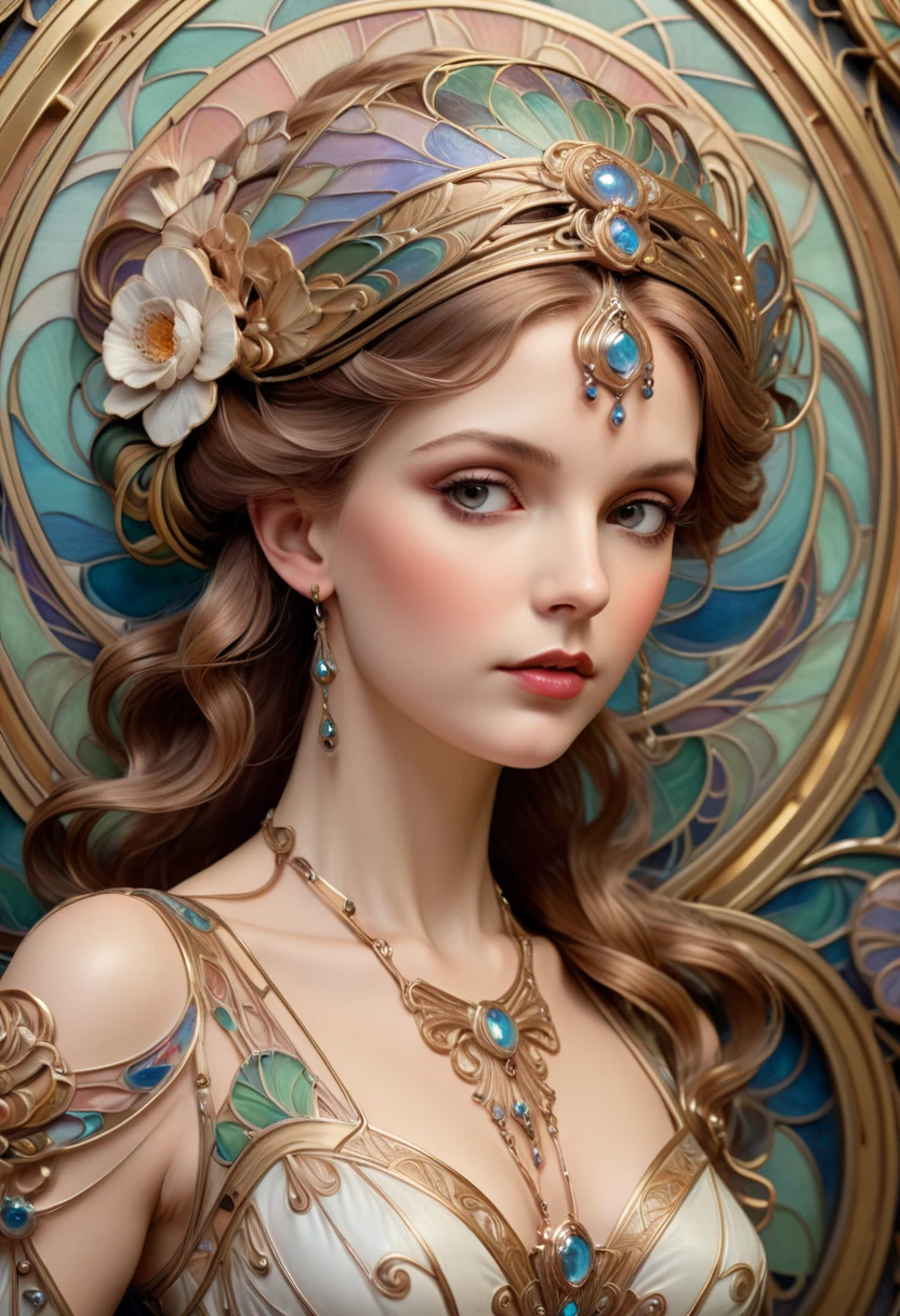 ( Absurd, High quality, ultra-detailed, masterpiece, concept art, smooth, highly detailed artwork, hyper-realistic painting ) ,Goddess, Greek mythology, Aphrodite