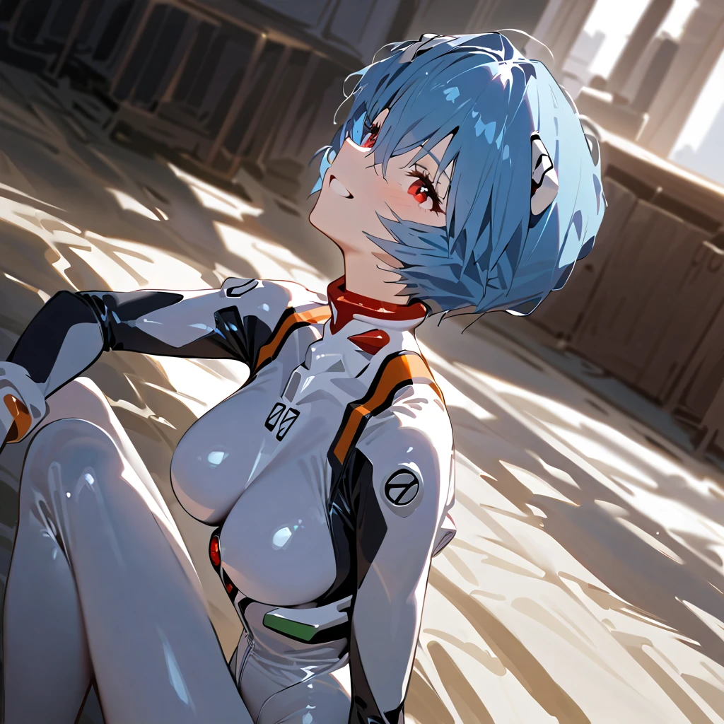 ((Highest quality, 8k wallpaper)),(masterpiece, Highest quality),Very detailed,High resolution,(Official Art:1.3),(((Anime screenshots,Black outline))),One girl,alone, Break mer1,(Rei Ayanami {Neon Genesis Evangelion,}1.2),masterpiece, best quality, outdoor, 1girl, Solo,red eyes,short hair,blue hair, (White plug suit:1.4), skin tight,(Tired look, A look of regret, Struggled, Half-closed eyes, fear, humiliation, Frightened, anxiety:1.3),(((Covered in sweat, Mass sweat, Sweating profusely,steam:1.7))), (lying on side, Look Up:1.8), (Dirty Costume with mud,gym storeroom:1.5)(((sweat,Sweatdrop,flying Sweatdrops, sweating profusely,wet,wet clothes,wet hair,messy hair))),
