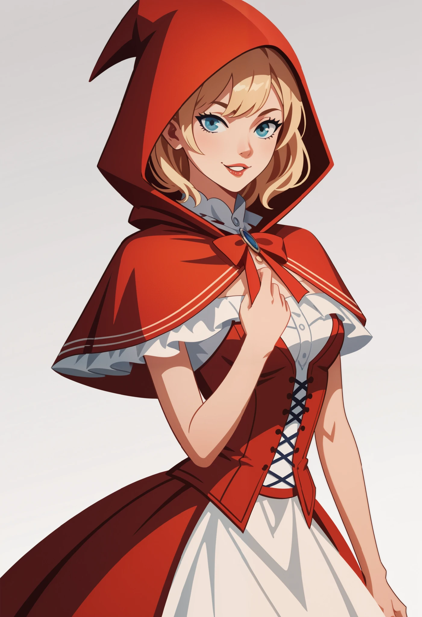 postcard design, story of Little Red Riding Hood, flat Design, anime, vector illustrations, graphic illustration, detailed 2d illustration, flat illustration, digital illustration, digital artwork, lineless, frat color, no lineart,