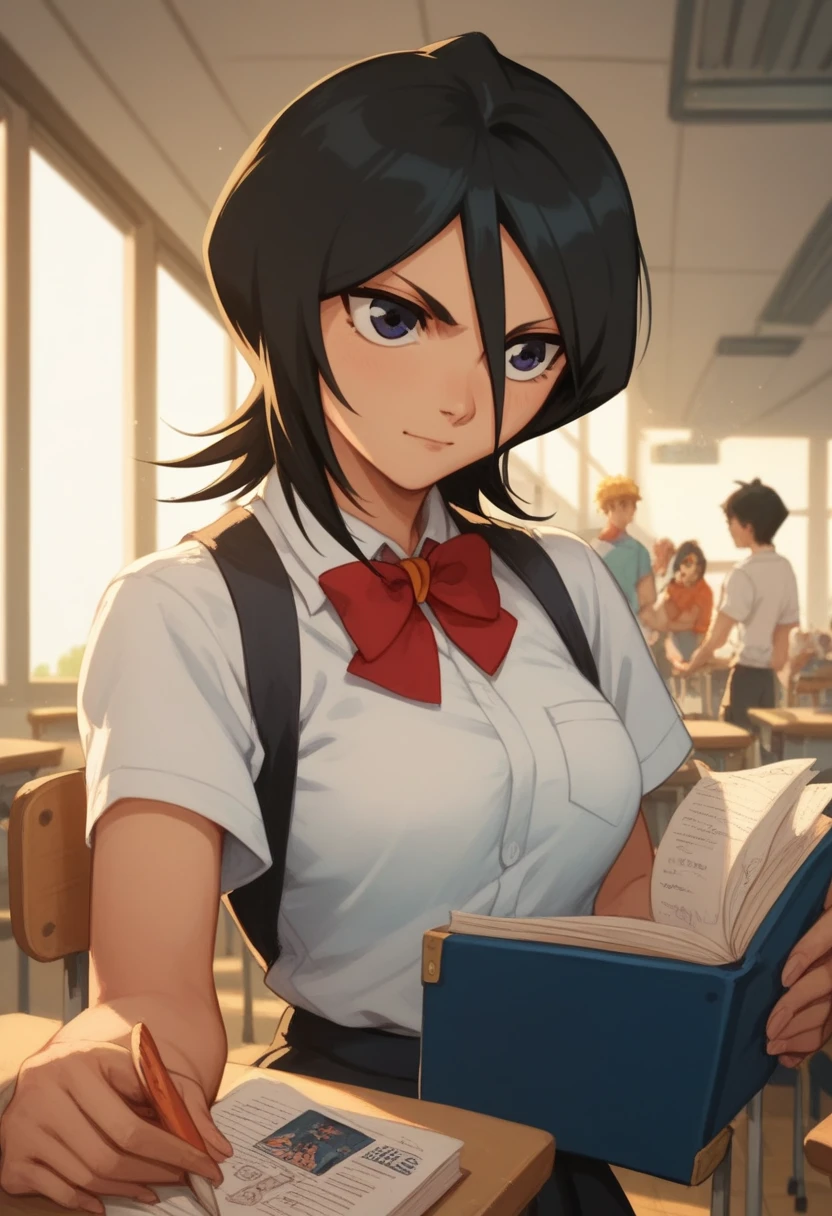 rukia,  black hair, student