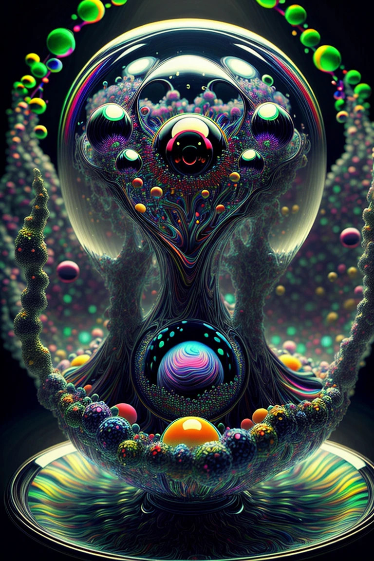 An amazing image of light emerging from colors in a psychedelic dream, shimmering glass morphing out of colors, bright neon and fluorescent colors,very bright, vibrant colors, perfectly formed and symmetrical reflective bubbles and spheres, attention to detail with these beautiful bubbles and spheres, Extreme  Hallucinations in a gorgeous piece of  psychedelic digital artwork, Stunning, pixel art, tripped out colors, 4d mandelbulb psychedelics, glass like psychedelic landscape, intricate rainbow environment, psychedelic underwater brightness and glow with neon colors, glowing colors twist inside of translucent glass spheres and bubbles with light and color reflecting off of both in bright fluorescent colors, psychedelic trip, fluorescent and neon aesthetic, psychedelic vibrant colors, bright psychedelic paint splattered backgrounds,swirling spirals and vortex, bright vibrant colors popping out from 3d glass spheres, Rotational Symmetry, Pixel Assets, Portrait photography, Surrealism, Photorealistic, Hyperdetailed, Glass Morphism, Digital Art, Sparkle, Optical Illusion, Glowing Light, Reflective Light, Overexposure, Backlighting, Depth Of Field, Spheres and bubbles show perfect Symmetry, UHD, High Details, High Quality, Super Detailed, Full Focus, Awe inspiring, Shockingly unique wallpaper art, Breathtaking, Indescribably Beautiful, Heaven sent images, Best Quality, Award Winning, Masterpiecea psychedelic digital art,ultra-detailed vibrant fluorescent neon colors,intricate rainbow glass-like environment,shimmering glass bubbles morphing out of swirling colors,glowing light and reflection,4d mandelbulb psychedelic landscape,bright overexposed backlighting with depth of field,award winning masterpiece,pixel art,portrait photography,photorealistic,hyperdetailed,glass morphism,sparkle,optical illusion,rotational symmetry,best quality,8k,ultra-fine detailsA close up of beautiful bubbles floating on top of each other, LSD, DMT imagery. octane render, psychedelic droplets 